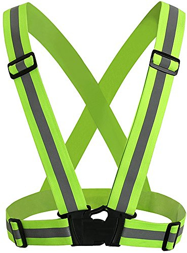 TRIXES Verstellbare Sicherheitsweste mit Reflektorstreifen – Hochsichtbare, reflektierende Warnweste mit Gurt für Joggen, Radfahren, Arbeiten und Outdoor-Aktivitäten – Unisex, leicht und langlebig