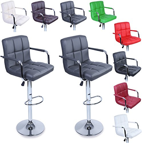 TRESKO® 2er Set Barhocker mit Armlehnen Lehne Barstuhl Hocker Tresenhocker