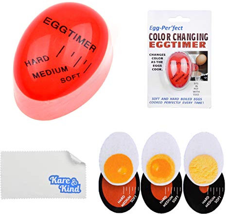 Kare & Kind Egg Timer 2X Pack - Color Changing Indicator - Soft, Medium and Hard Boiled Eggs - Safe Durable Kitchen Tool - Gift and Home Use