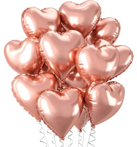 30 Stück 18 Zoll Herzballons,Herz Folienballon,Herzform Heliumballons für Party,Geburtstag,Valentinstag,Hochzeit,Verlobung,Muttertag Dekoration