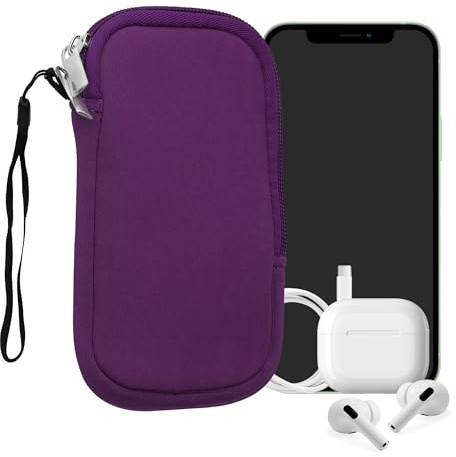 kwmobile Handytasche für Smartphones L - 6,5 - Neopren Handy Hülle Violett - Handy Tasche 16,5 x 8,9 cm Innenmaße