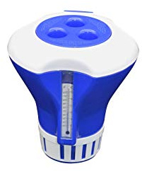 Dosierschwimmer für Chlortabletten mit integriertem Thermometer