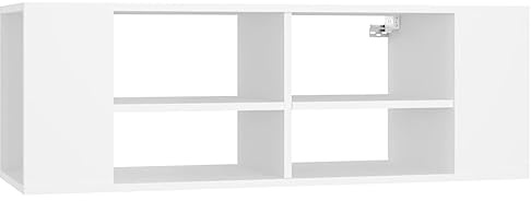 vidaXL Wall-Mounted TV Cabinet White Engineered Wood Furniture Living Room
