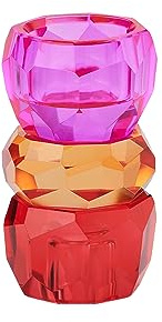 Gift Company Kerzen- und Teelichthalter Palisades, Kristallglas, Rot, Orange, Pink, 10.5 cm, 1054404013