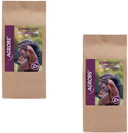 Agrobs Zink Pur Beutel | Doppelpack | 2 x 800 g | Ergänzungsfuttermittel für Pferde | Organisch gebundenes Zink