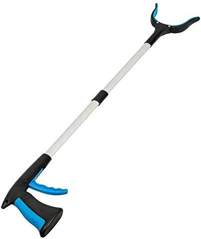 Reacher Grabber Tool, raccogli lettiera pieghevole da 32 Ausilio per raggiungere leggero in alluminio con pinza rotante in gomma, estensore a braccio lungo per anziani, pinza da giardino (arancione)
