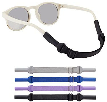 lvvfit Baby glasögon remmar (12,7-20,3 cm) – justerbar glasögonrem sport solglasögon glasögonhållare remmar för småbarn och spädbarns-glasögon hållare för pojkar och flickor ålder 0-3 år (4 st