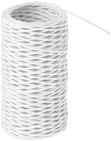 PATIKIL 164 Pies Floral Encuadernación Alambre Envoltura Cordel, 1mm Floristería Alambre Hierro Alambre Papel Cubierto Vid Envoltura Encuadernación Alambre para Flores Ramos, Blanco