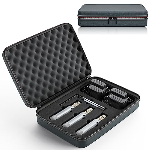 UKing Wireless DMX-styrenhet med lådor, trådlös DMX512-sändare/mottagare LED-belysning styrenhet arbete med DMX-styrenhet, stabilt förvaringsfodral för sändare och mottagare