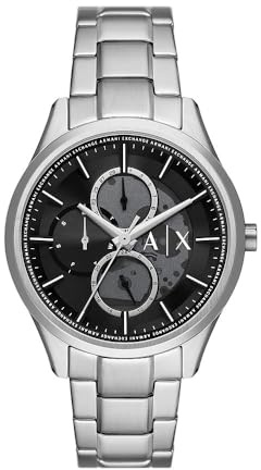 Armani Exchange Herrenuhr, Multifunktions-Quarz-Uhrwerk und Gehäuse von 42 mm mit Edelstahl-Armband