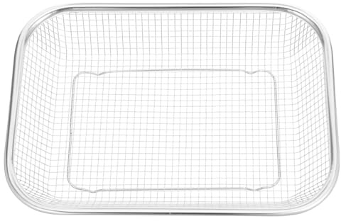 LABRIMP Stainless Steel Drain Basket 11.61X8.46X2.36 Inch Kitchen Colander Mesh Strainer for Washing Draining Fruits Vegetables Multi-Purpose Storage Basket