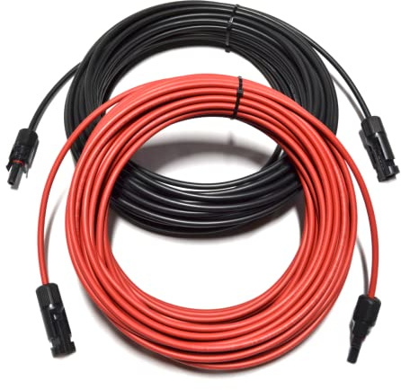 smartEC Solarkabel Verlängerungskabel Solarstecker schwarz rot 4-6mm² mit Solarstecker Solarmodule Solar Photovoltaik flexibel UV-beständig (2x 20m 6mm²)