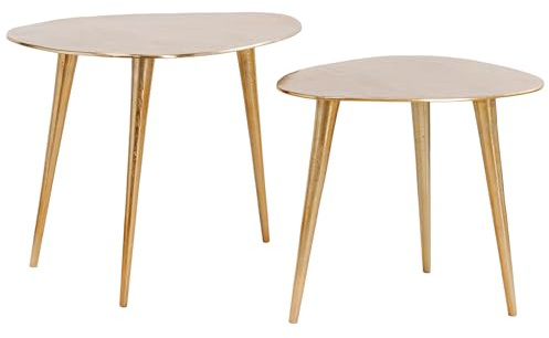 Couchtisch ELEMENTS 50cm - gold - Metall - handgefertigt Unikat robust | Als auch als Beistelltische nutzbar, Einzelstücke, 2er-Set, Handarbeit