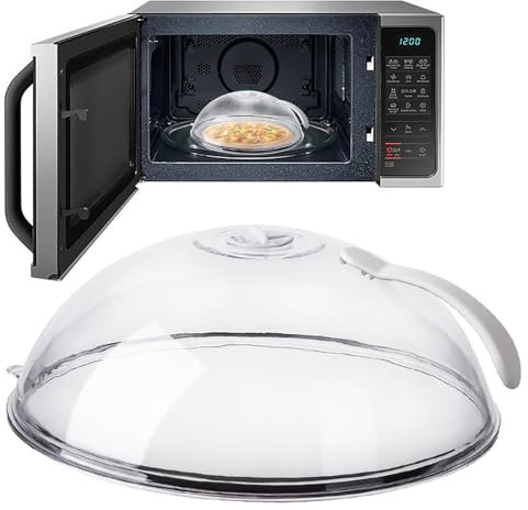 CAMEIRGOU Couvercle pour Micro-Ondes avec Poignée - Couvercle Ventilé pour Micro-Ondes, Couverture De Nourriture pour Micro Ondes, Couvercle pour Micro Ondes Anti Éclaboussures pour Fruits Et Légumes