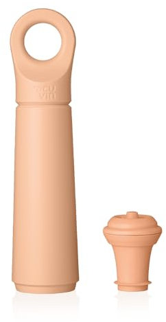 Vacu Vin Wine Saver Loop with 1 Vacuum Stopper – Premium Wine Preserver Pump for Bottles – Reusable, Made with 98% Recycled Material – Air Removal System – Terra Color
