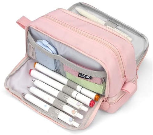 Large Capacity Pencil case Aesthetic Pink Pencil Pouch School Supplies for Girls Big Pencils case for Teen Girls Extra Large Special Pen Bag Pencil Bags with Zipper Pen Cases for Adults,Student(Pink)