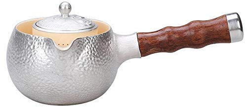 JKJZSALJ Tetera De Plata con Incrustaciones De Plata, Tetera Dorada, Tetera con Mango Lateral, Tetera De Plata, Juego De Té Público De Kung Fu