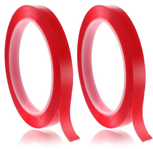 Aeaocvo 2 Rolls Nail Tape, 98FT Double Sided Nails Tape, Clear Press on Nails Tape, Waterproof Removable Traceless Clear Mounting Tape, Press on Nail Supplies for Nail Tips Colors Designs Showcase