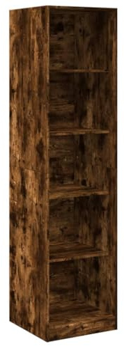 vidaXL Garderob rökfärgad ek 50x50x200 cm konstruerat trä, hatthyllor, klädstång, klädförvaring, klädskåp, klädstänger, jackhängare, garderob