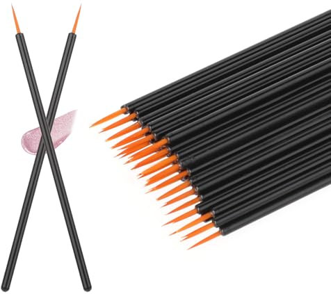 100 Pack Eyeliner Brushs, Fine Point Applicator Makeup Eyeliner Wands Eyelash Applicator Cosmetic Eye Wands Makeup Brushes Tools (Black)