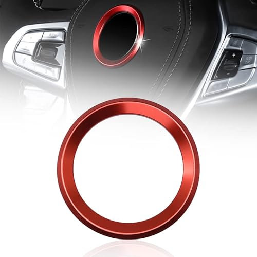Ysbxitu 1 PCS Lenkemblem Aufkleber Embleme für ds Lenkrad-Mittelmarkierung Passt für BMW 1 2 3 5 7 Series i8 E30 E34 E36 E39 Car Interior Lenkrad Lenkemblem Aufkleber Innenraum Emblem Motorhaube(Rot