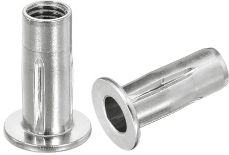 sourcing map Dadi per rivetti M10 Multi-Grip, 10 dadi filettati a testa piatta con gambo pre-filettato, in acciaio inossidabile 304, più dadi per edilizia industriale