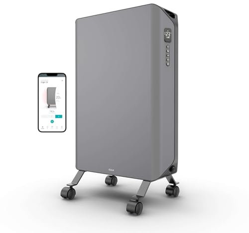 Duux Edge Oil - Radiatore ad olio intelligente con termostato - Radiatore a olio da 2000 W con modalità Boost - Grigio