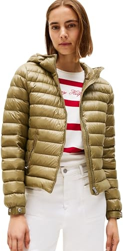 Tommy Hilfiger Chaqueta acolchada para mujer, Caqui (oliva vintage), M