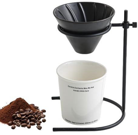 Pasdrucn Kaffeefilter Porzellan Mit Tasse Set, Kaffeekanne Mit Filter, Pour Over Kaffee-Tropfer, Kaffeefilter Wiederverwendbar, Pour Over Kaffeebereiter Mit Keramikbecher ür Zuhause, Café (B)