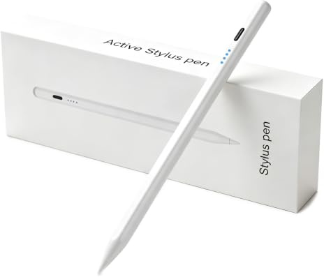 GLUBEE Penna för iPad Stylus-penna för 10–6. Gen kompatibel med Pad Pro 12,9/11 Mini 6/5 Air 5/4/3 (Vit, Styluspenna för iPad)