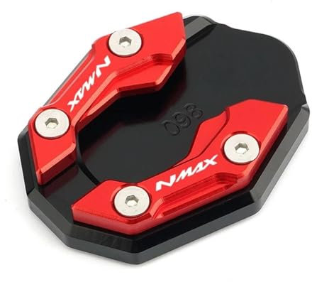 VQLDPX Motorrad-Ständerfuß-Seitenständer-Verlängerungspolster Für Yamaha NMAX155 NMAX125 N-MAX NMAX 155 125 Motorradständer Platte Verbreiterung(Rot)