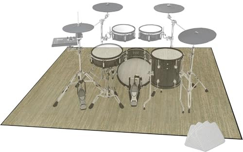 140 x 100 cm Schlagzeugteppich Schlagzeug Teppich Drum Teppich Schallschutz Teppich Professioneller Trommel teppich Antivibrationsmatten für Musikinstrumente Schallschutz Akustik Trommel Teppich