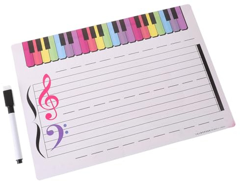 UTHCLO Pizarra Blanca Borrable Para Practicar Enseñanza De Música Pizarra Grabable Útil Para Clases De Piano y Escenario De Práctica Musical