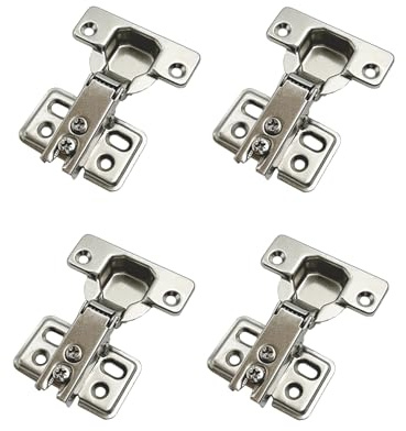LIKERAINY 95 Grado Totalmente Solapado 35mm Mini Bisagra del Marco para Puerta Bisagras Corta para Puertas de Empotrado Mueble Armario Juego de 4