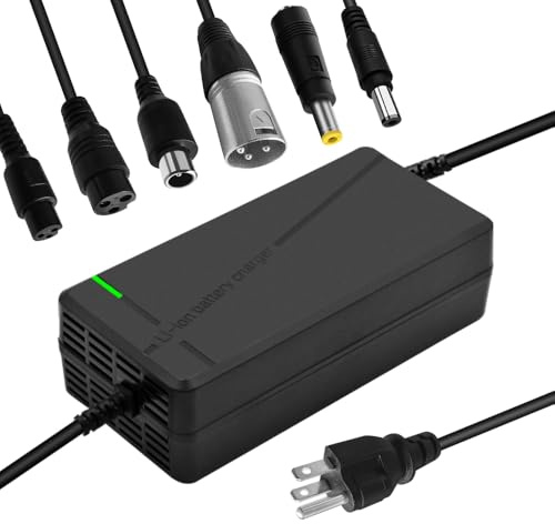 QKDIM Caricabatterie 67,2 V 5 A con spina 6 in 1 per batteria al litio da 60 V come auto, camion, tosaerba, barche, batterie marine (67,2 V 5 A (spina 6 in 1)