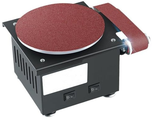 Lijadora eléctrica de banda con juego de pulido, velocidad ajustable para metal, piedra, acabado de madera