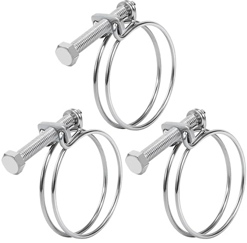 Songella Colliers de Serrage à Double Fil 73-80mm Colliers de Serrage en Acier Inoxydable 304 Réglable pour Tuyau d'Eau Tuyau Automobile 3 Pièces