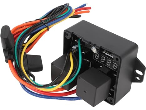 Aramox Kit de Commutateur de Ventilateur Thermique électrique Numérique, Matériau ABS, Contrôle de Température Réglable de 104 ℉ à 230 ℉ pour les Applications Automobiles et Industrielles à Double