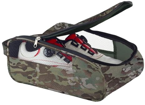 Golf-Schuhtasche – Reisetasche mit Doppelreißverschluss, belüftetes Netzfach für Schuhe und Zubehör, langlebiger, wasserabweisender Sport-Organizer, leicht zu tragender Griff | Kompakter, faltbarer Ko