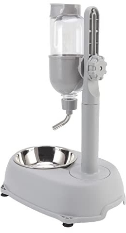 Jelquix Alimentador Automático de Agua para Mascotas, Dispensador de Comida Ajustable Desmontable para Perros y Gatos, para Beber Limpio