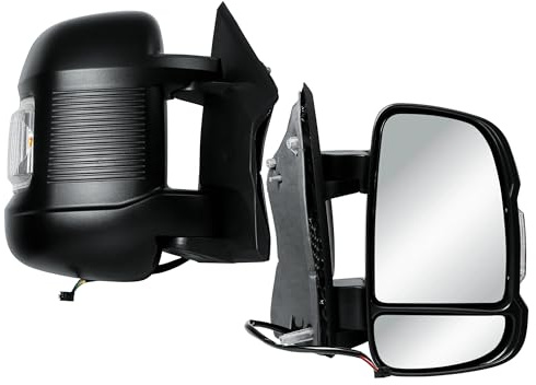 Außenspiegel Rechts Beifahrerseite Spiegel Elektrisch und Beheizbar Manuell Einklappbar Texturiert Rückseite Cover für 2024-2026 Fiat Ducato Citroen Jumper Peugeot Boxer Toyota Proace Opel Movano