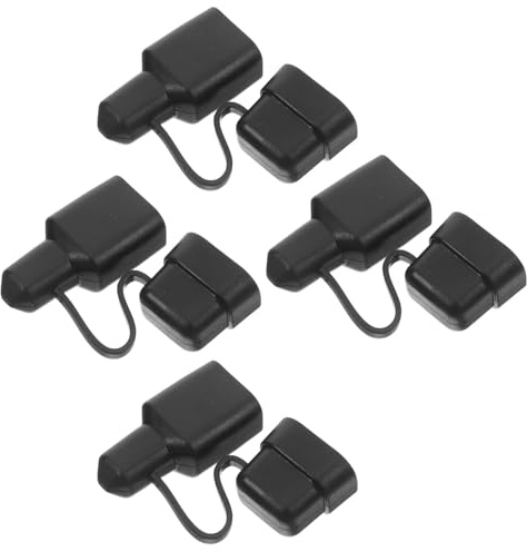 WOONEKY Protezione Connettori Elettrici 4 Pezzi Cappucci Impermeabili in PVC Nero per Barche e Cavi Resistenti all'Acqua e Polvere