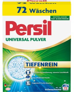 Persil Universal Pulver Tiefenrein Waschmittel (72 Waschladungen), Vollwaschmittel für tiefenreine Wäsche und eine hygienisch frische Maschine, auch bei Kalt- & Kurz-Wäsche, effektiv ab 20 °C