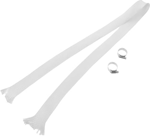 Abaodam Gaine Isolante Thermique Haute Température 25 Mm X 1 M en Fibre de Verre 2 Colliers, Gaine Ignifuge Flexible pour Câblage Électrique et Faisceau de Câbles Automobile, Protection