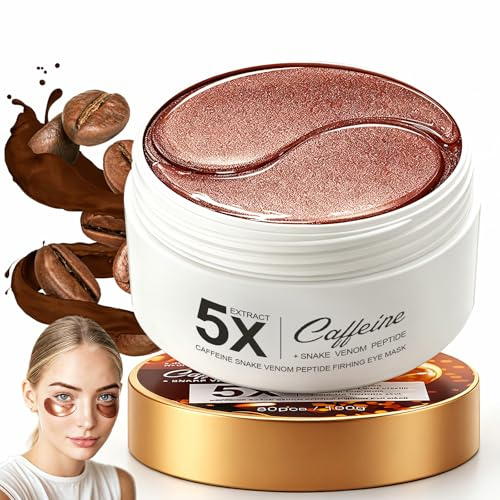 80 Parches para Ojos con Cafeína – Antioxígenos y Bolsas, Activa la Microcirculación, Reduce la Hinchazón, Cuidado Antiedad e Hidratación Intensa para el Contorno de Ojos