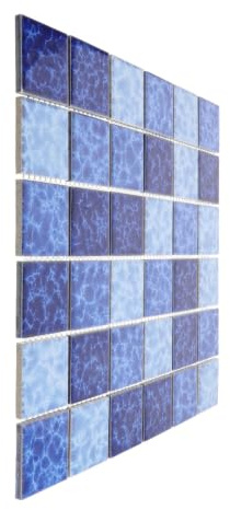 POPETPOP Baldosa Cerámica Decorativa Azul 11,6x11,6 Pulgadas para Piscina | Reparación de Estanque y Fuente, Uso en Baño y Cocina, Resistente al Alabeo E