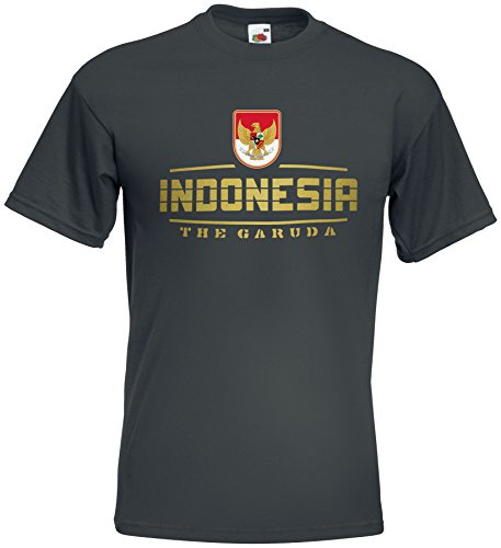 Indonesien T-Shirt Indonesia Fanshirt Nation WM Trikot Graphit M