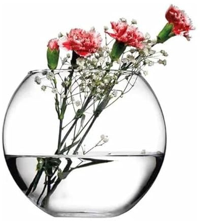 Glass Handmade fish bowl 6 litres round Vase Terrarium 25 x 20.5 cm Clear Transparent Planter
