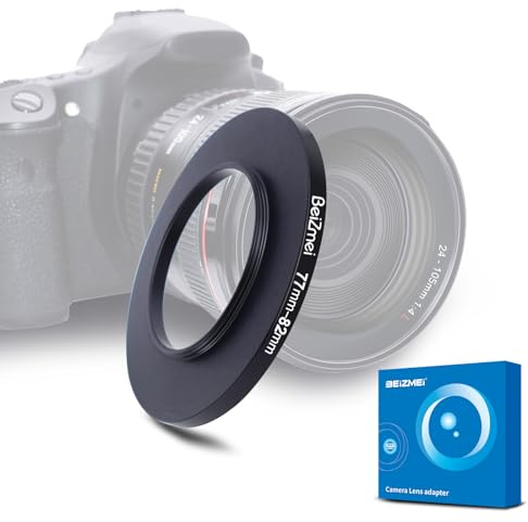 Adaptateur de filtre de 77mm à 82mm Compatible avec tous les objectifs de 77mm à 82mm UV, ND, CPL, filtre, 77mm lentille à 82mm appareil photo Filtre (77-82mm)