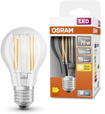 Osram Lamps LED Star Classic A, Sockel: E27, Nicht Dimmbar, Warmweiß, Ersetzt eine herkömmliche 75 Watt Lampe, Filament, 6er-Pack